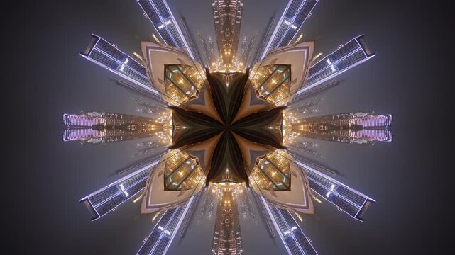 dubai skyline abstract hypnotic pattern
