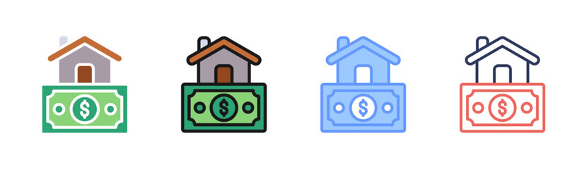 Obraz premium Property Finance icon set multiple style collection