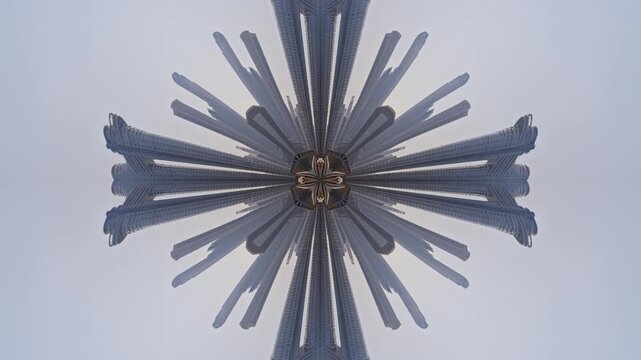 dubai skyline abstract hypnotic pattern