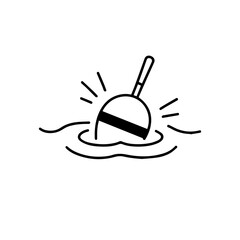 Fototapeta premium float is biting line icon vector isolated Vector line icon on a white background