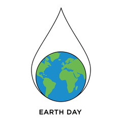 Fototapeta premium Earth with a water drop eco concept illustration