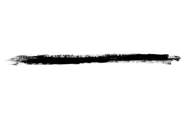 Bold black horizontal grunge brush stroke isolated on a clean white background, perfect for graphic design elements, underlines, or artistic accents © Zaingill