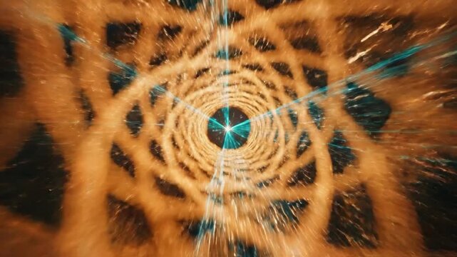 A mesmerizing video of a swirling light vortex with vibrant colors and dynamic movement
