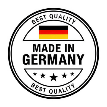 Made in germany quality seal with german flag isolated on transparent background