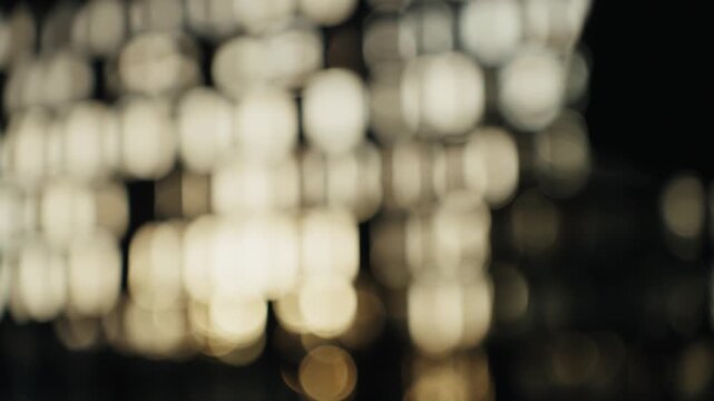 Person creating shadow puppetry against bokeh lights