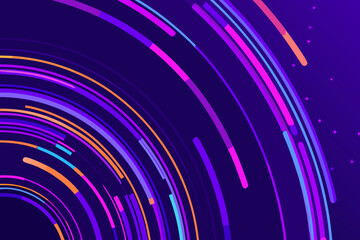 Obraz premium Abstract swirling lines of vibrant color against a dark purple background