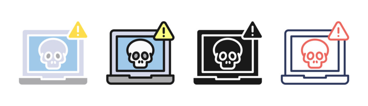 Cyber Threat icon set multiple style collection
