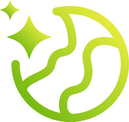 Obraz premium Cyberspace Network Technology Icon Neon Green Gradient