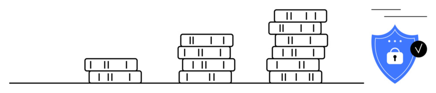 Data security concept. Data security with server stacks and a secure shield emblem. Data security ensures safe storage and protection. For IT, cloud storage, cybersecurity, and technology