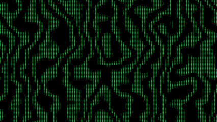 Obraz premium Green halftone camouflage dot waves creating organic digital pattern on black background