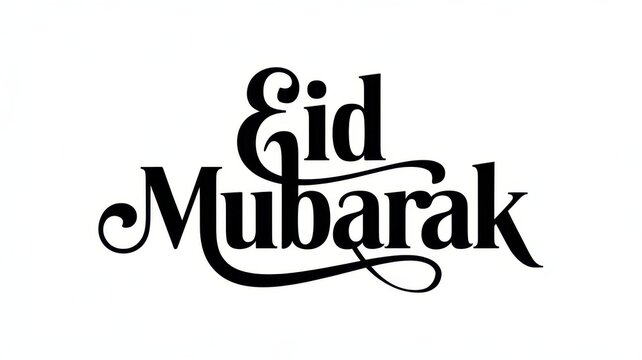 Eid Mubarak elegant calligraphy lettering isolated on white background