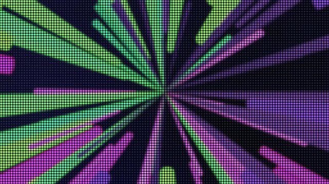 LED Dot Radial Light Lines Loop Animation Pink Green Purple Lights