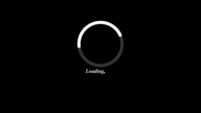 Loading Circle Icon, Minimal Progress Indicator Symbol, Website Buffering or Processing Sign, Simple Round Loader Illustration for App Interface, UI UX Design Element Isolated on black Background