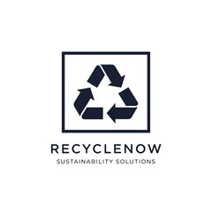 Fototapeta premium Recycle Now Sustainability Logo Design.