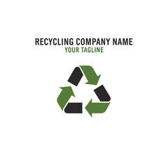 Obraz premium Green Recycling Symbol with Arrows Logo.