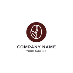 Coffee Bean Logo Design Element.