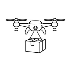 drone carries a package line icon vector isolated
Vector line icon on a white background