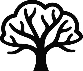 Obraz premium Stylized Silhouette of a Large Tree with Spreading Branches.