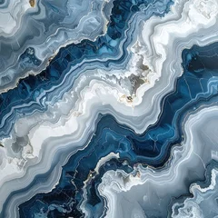 Crédence de cuisine Cristaux Abstract Blue and White Swirling Marble Texture Background.  © LOL
