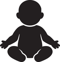 Obraz premium Baby Yoga Silhouette with Boy and Girl Practicing Poses