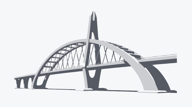 Modern Bridge Architectural Design vector illustration