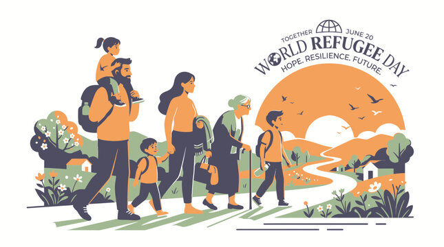 World Refugee Day Vector Illustration vector illustration