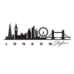 Obraz premium London Skyline Vector Icon – Minimal City Silhouette with Tower Bridge and Big Ben