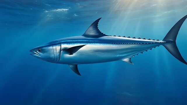 Great white shark swimming in the ocean