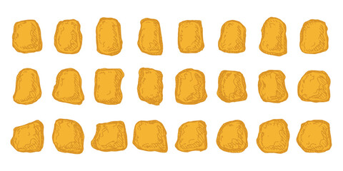 Hand drawn gold rocks Gold nuggets Gemstones For game environment, design © Daria Shane