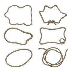 Set vintage rope nautical frame collection vector illustration  © Lakulikill 