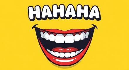 Obraz premium Laughing face with hahaha text