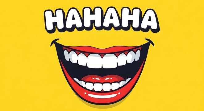 Laughing face with hahaha text
