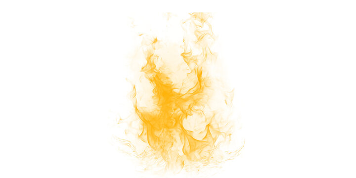 Vibrant yellow glowing fire flames on black background abstract heat energy burning orange light effect motion smoke art