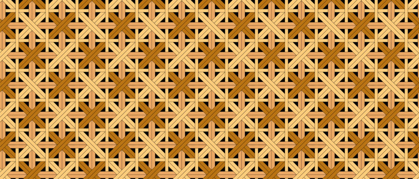 Seamless geometric lattice pattern with interwoven diagonal lines. Traditional basket weave texture with repeating shapes. Basket weave texture.