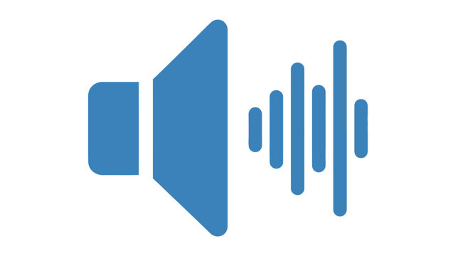 Blue speaker icon representing sound volume control and audio output