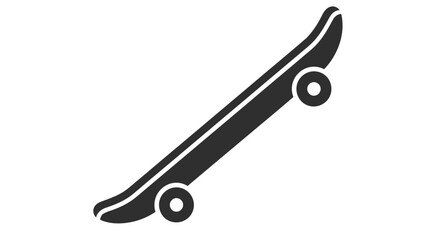 Simple black silhouette of a skateboard on a white background © Imdadul_Studio
