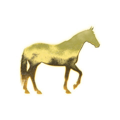 Fototapeta premium Shining golden Horse, alpha channel