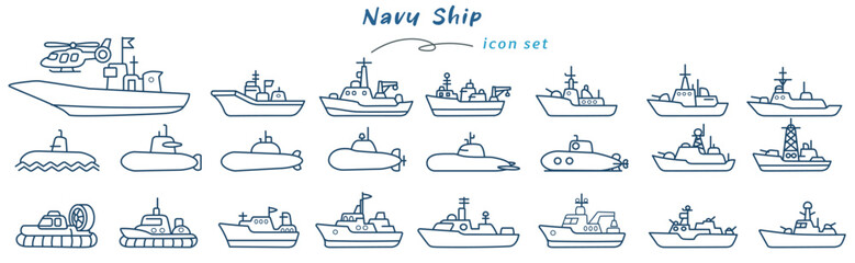 Obraz premium Navy ships are essential vessels in marine operations showcasing various designs and functions. This collection highlights diversity of naval architecture and capabilities