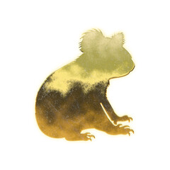 Fototapeta premium Shining golden Koala, alpha channel