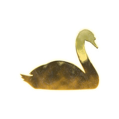 Obraz premium Shining golden Swan, alpha channel