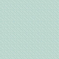 Vintage mint green interlocking circle pattern with distressed texture. Seamless retro geometric background for wallpaper, scrapbook and fabric design.