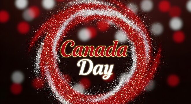Vibrant canada day celebration with red and white sparkles