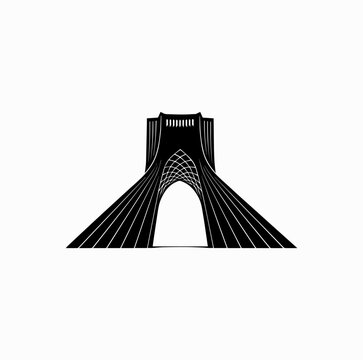 Azadi Tower Tehran Landmark Silhouette Persian Freedom Monument