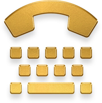 gold tty icon on transparent background