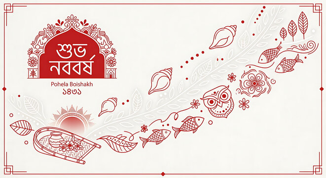 Bengali New Year Poila Boishakh celebration design.