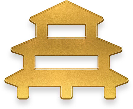 gold vihara icon on transparent background