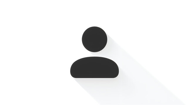 Black user icon on transparent background