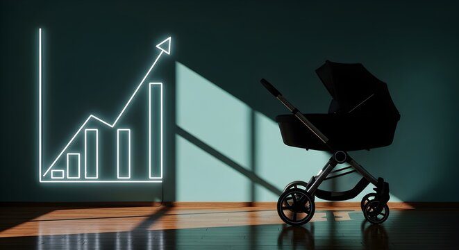 Baby Boom Indicator A Visual Metaphor for Rising Birth Rates and the Economic Growth of Parenthood