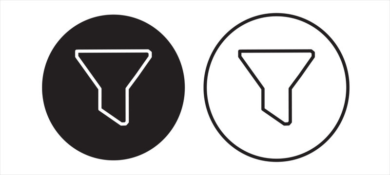 Filter icon, funnel icon, filtering icons, sorting icons - Ascending and descending sort icon sign - Filters icon button