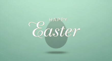 Fototapeta premium Happy Easter greeting with elegant egg design on green background